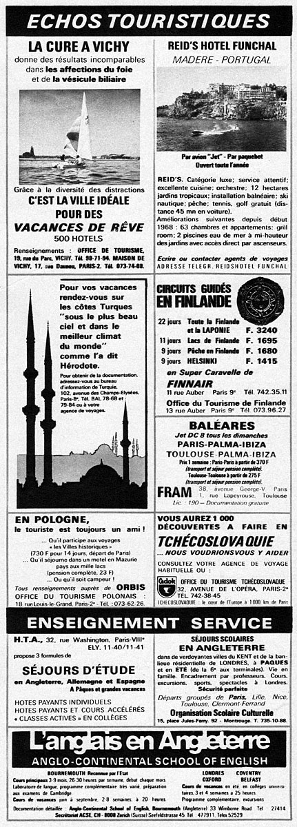 BrandEchos Touristiques 1968
